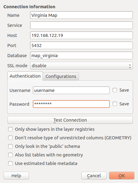 Connecting QGIS to PostGIS database