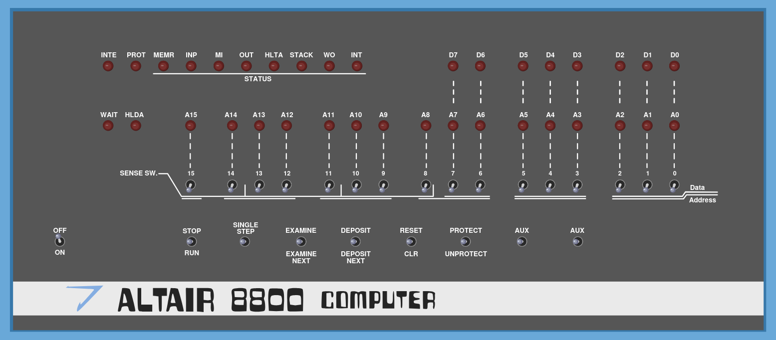 Altair 8800 front panel