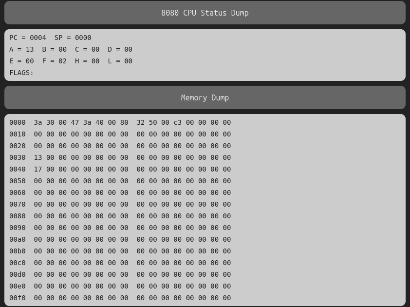 Finished adding two numbers machine state