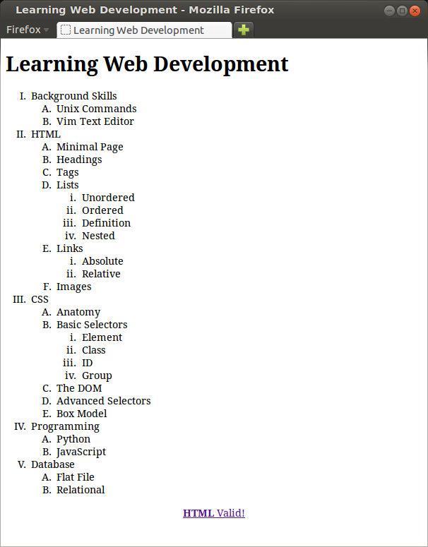 Learning Web Development screen shot